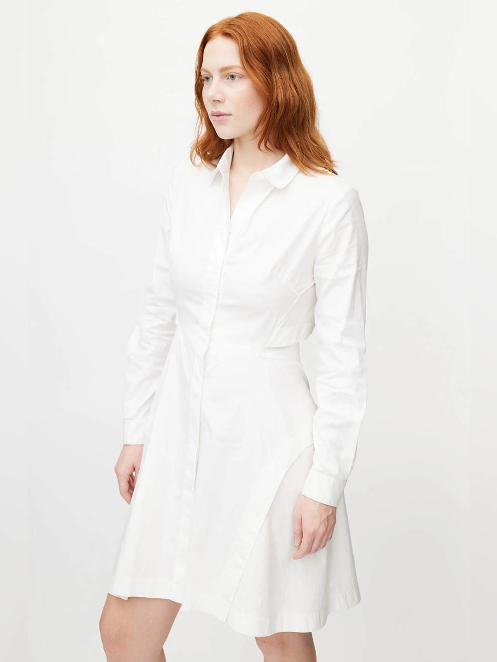 Zac Posen White Button Front Shirtdress Cotton Poplin Size 12 - Picture 2 of 15